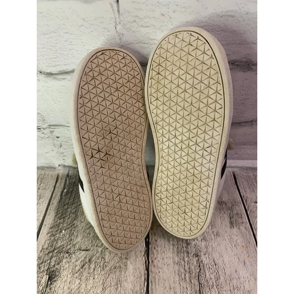 ADIDAS Girl's Court Shoes White with Black Stripes / Size: 10K